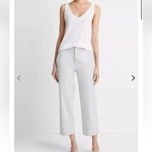 Vince Low-Rise Washed Cotton Crop Pant size 8 Lunar Dust gray - Picture 1 of 14
